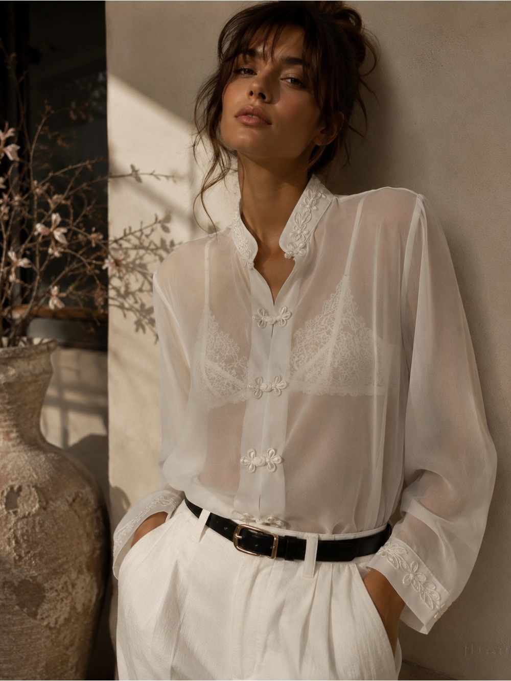 Shirley of Hollywood Vintage Sheer Floral Blouse | Ethereal Y2K Romance